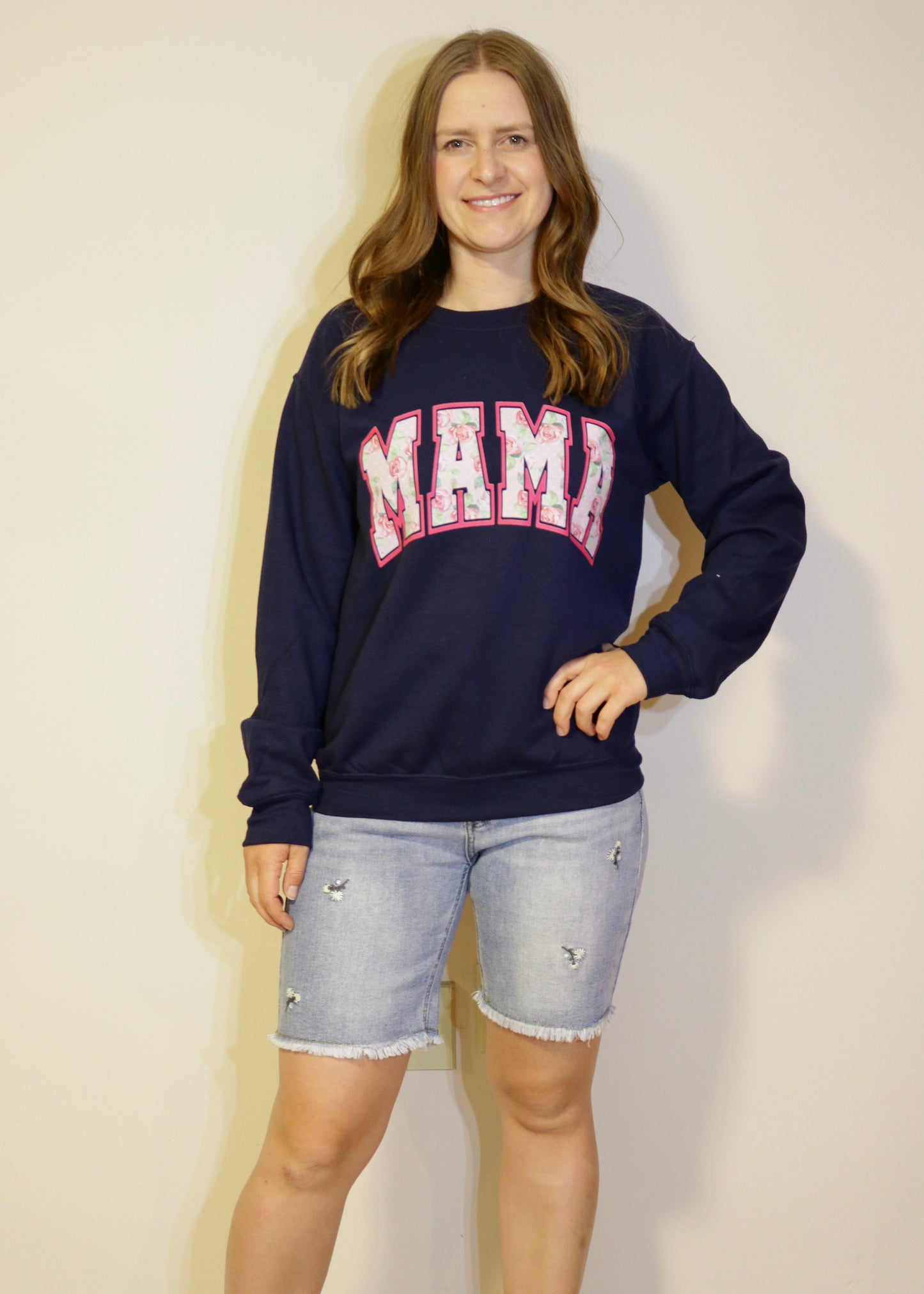MAMA Floral Sweatshirt - Navy S-XL
