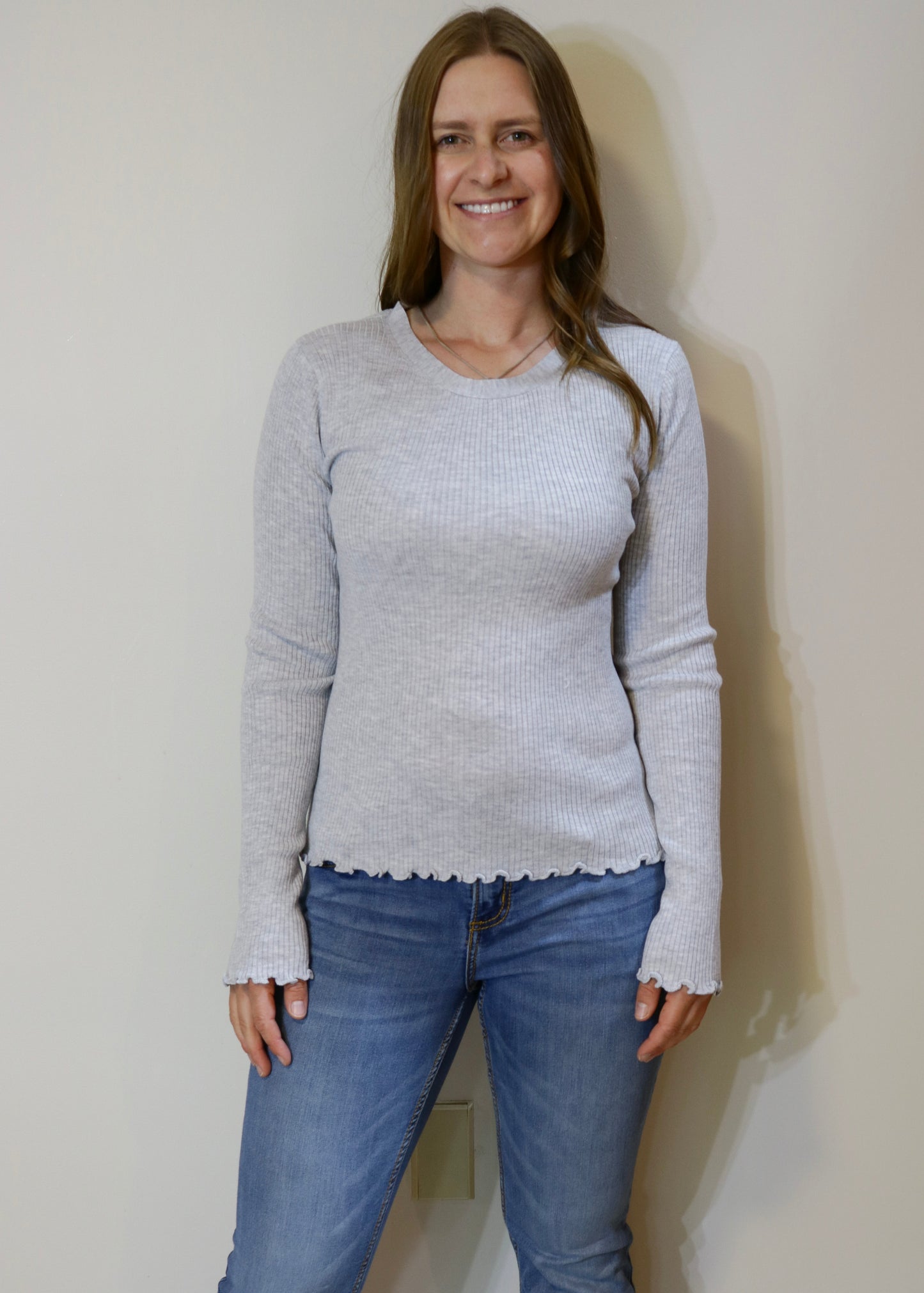 Ribbed Long Sleeve - Grey (S-XL)