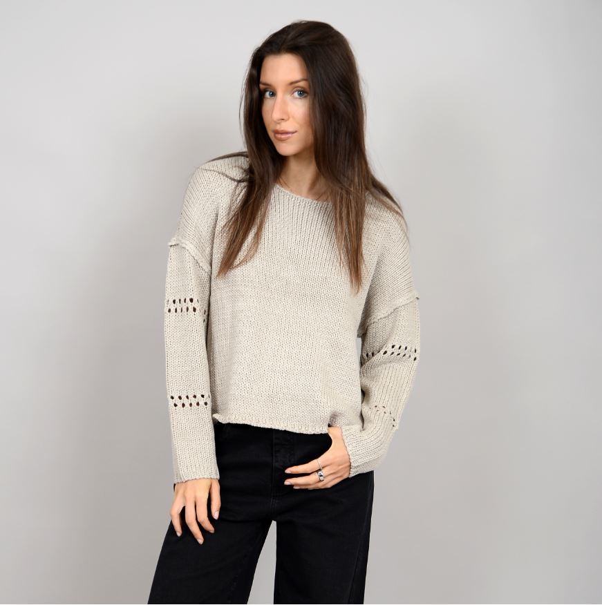 Arlo Long Sleeve Pull Over - Sand Stone XS-L