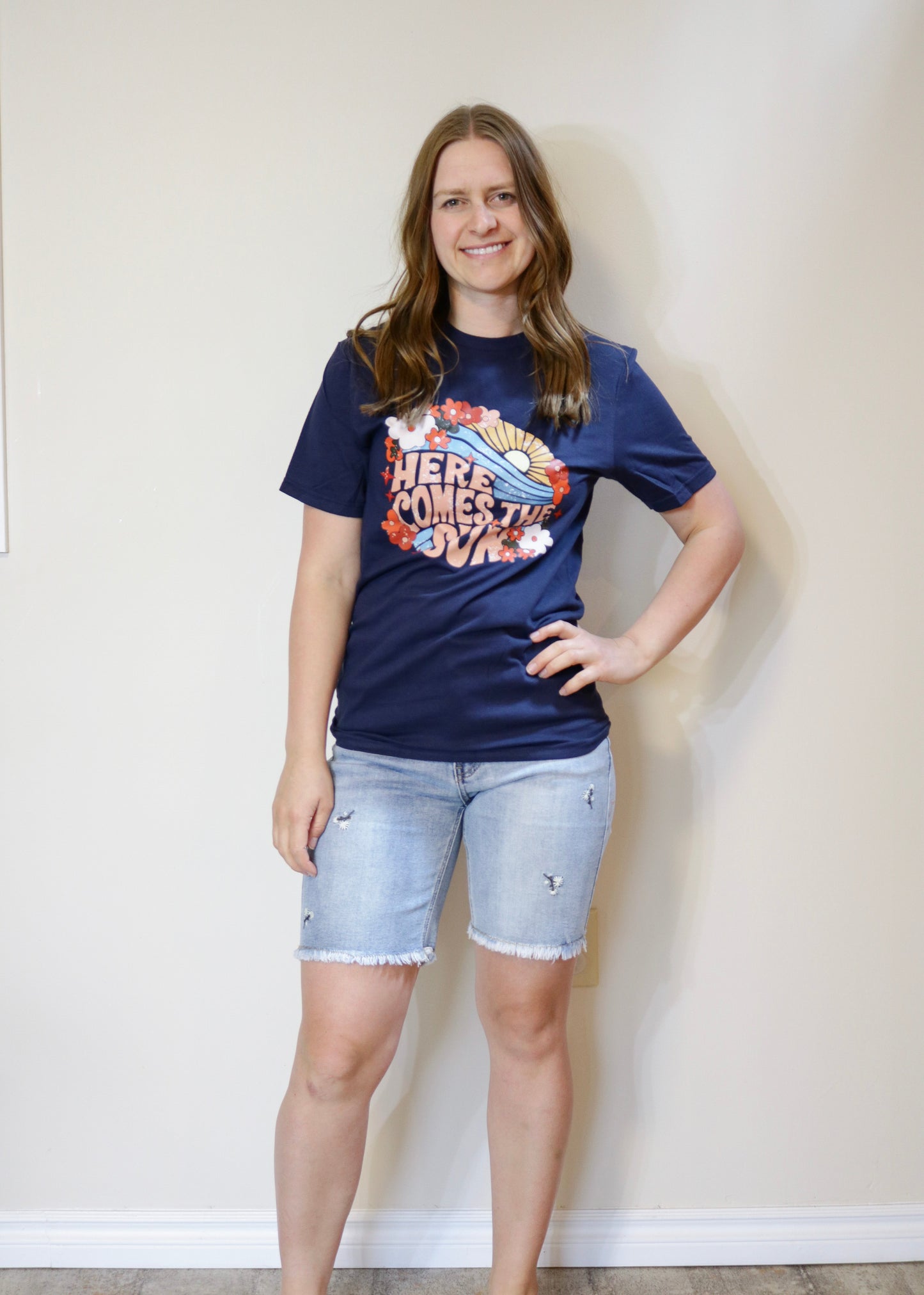 Here Comes the Sun Regular Tee - Navy S-XL