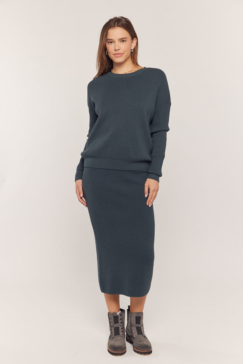Waffle Knit Set - Navy (S-XL)