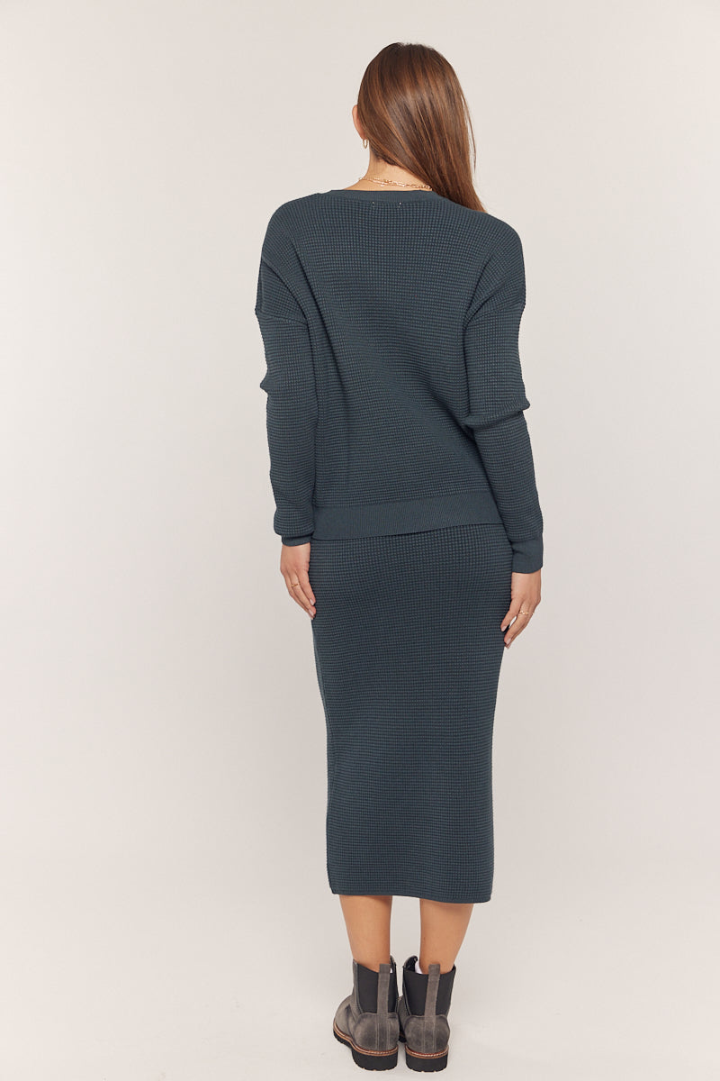 Waffle Knit Set - Navy (S-XL)