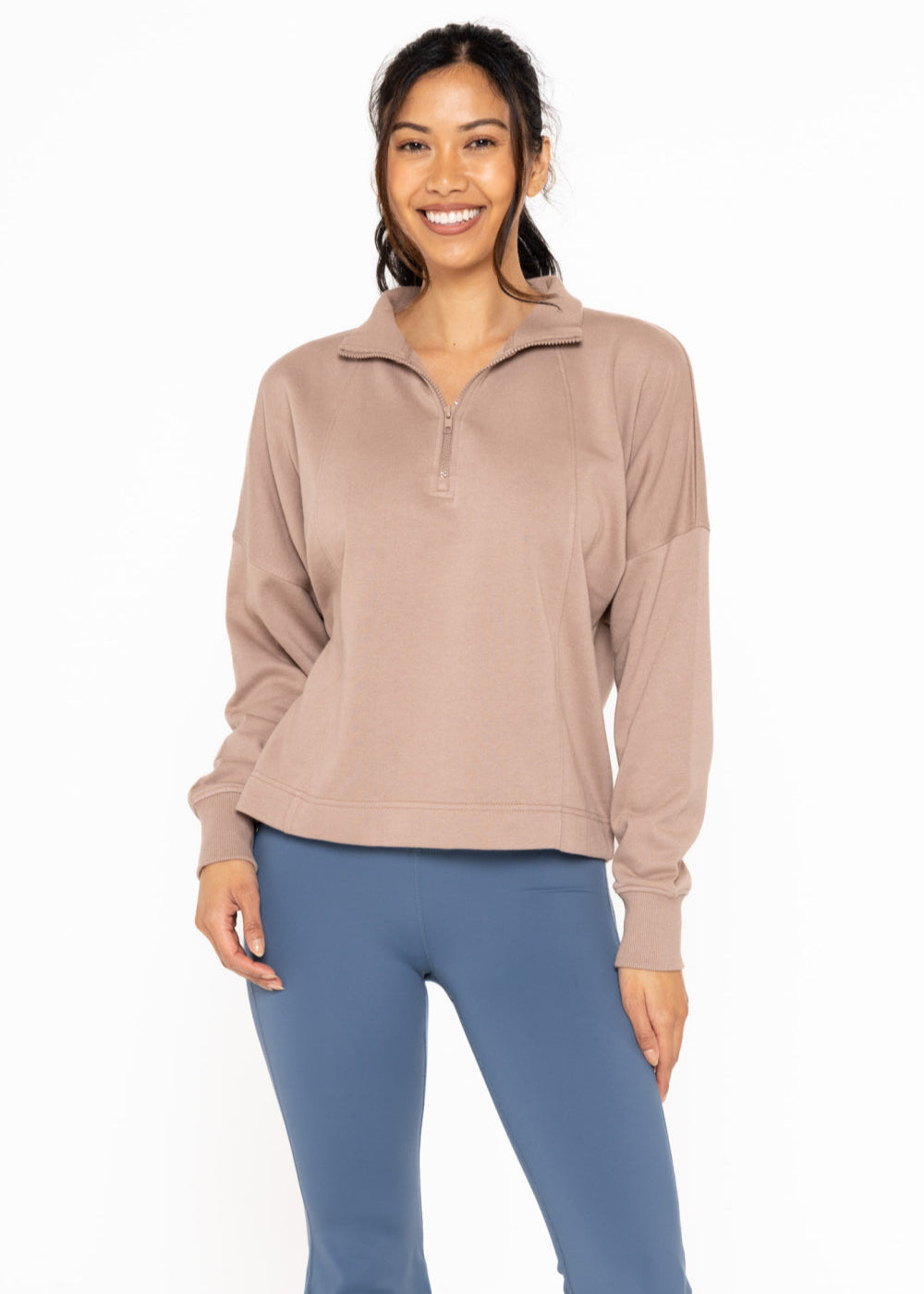 Half Zip Fleece Pullover - Toast