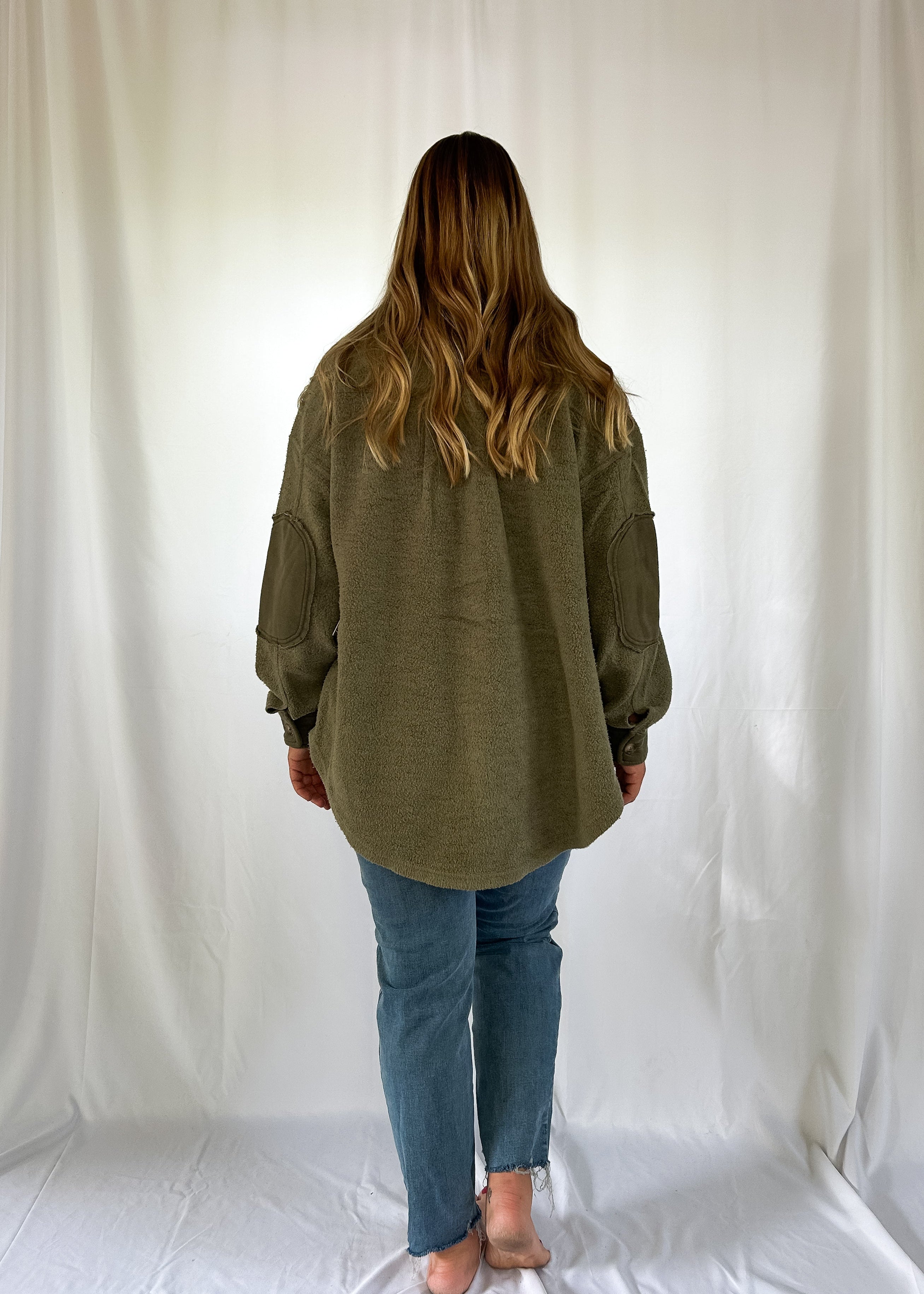 RD Style Lexie Oversized Shacket- Green (XS-L)