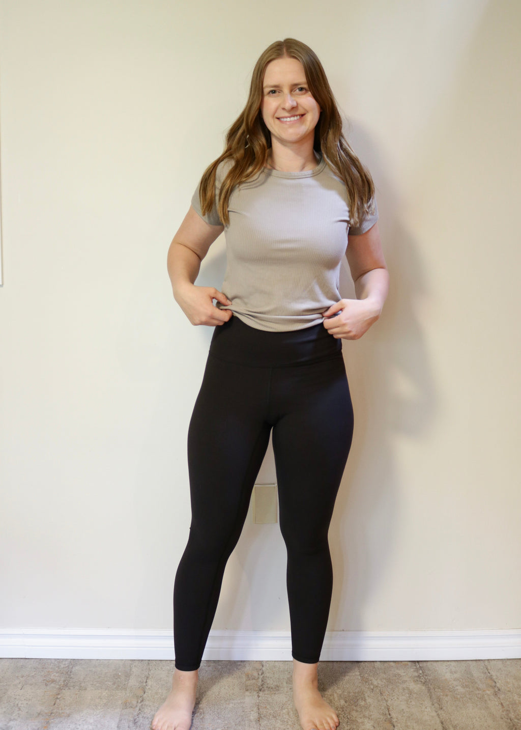 High Waisted Leggings w/ Key Pocket -Black S-3XL
