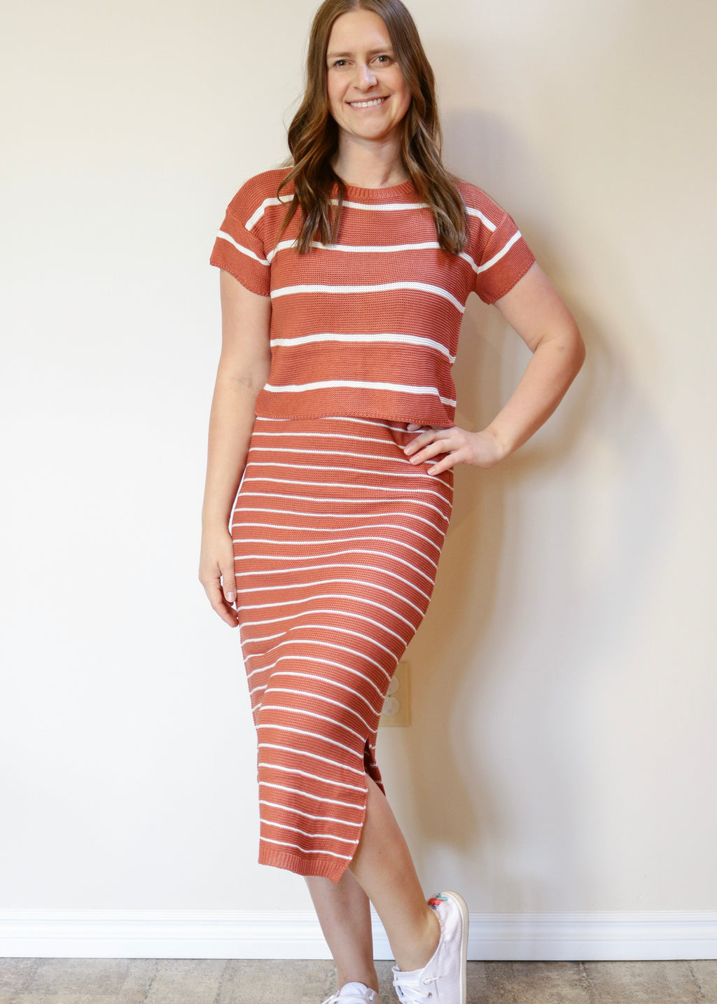 Striped Set - Burnt Orange S-XL