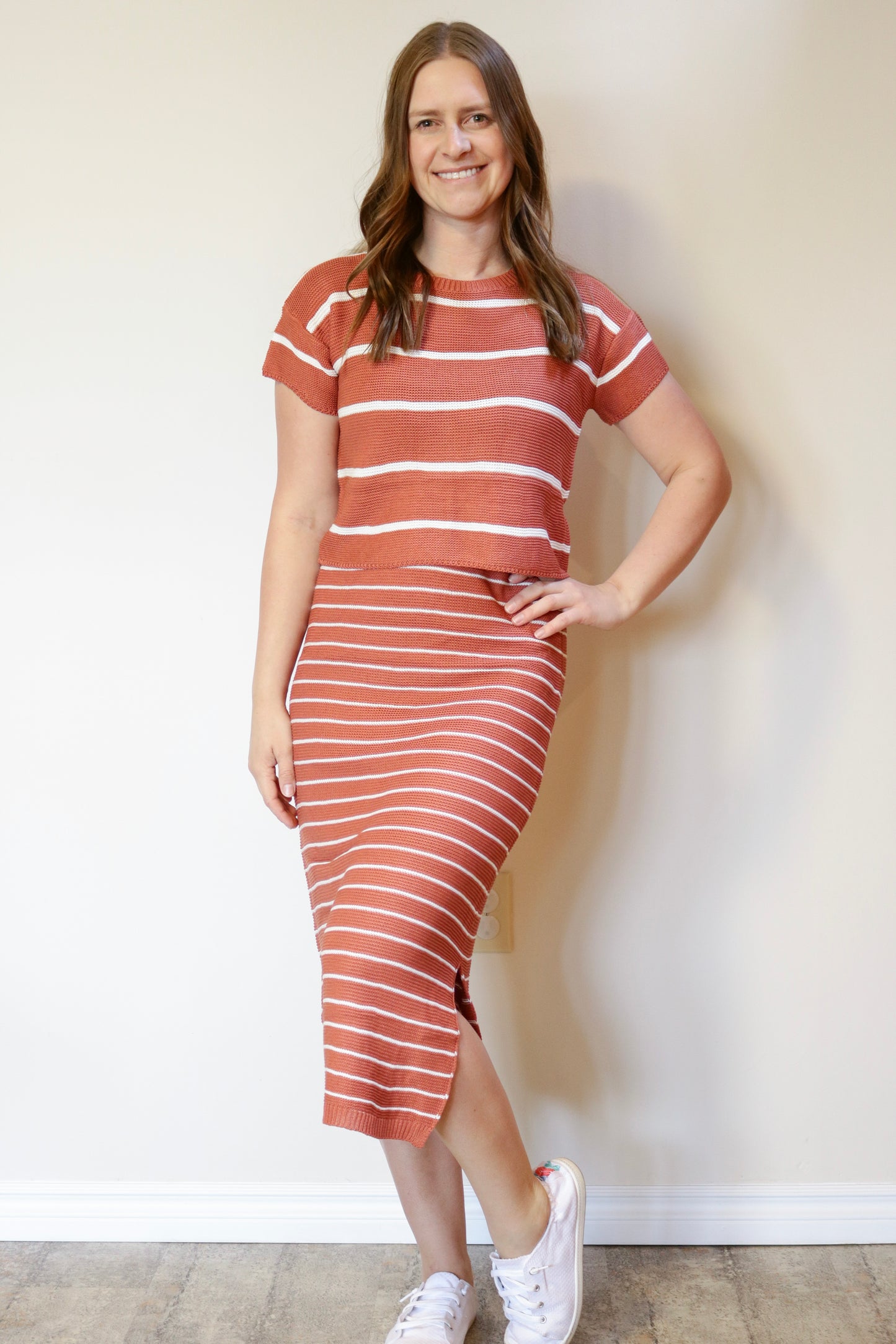 Striped Set - Burnt Orange S-XL