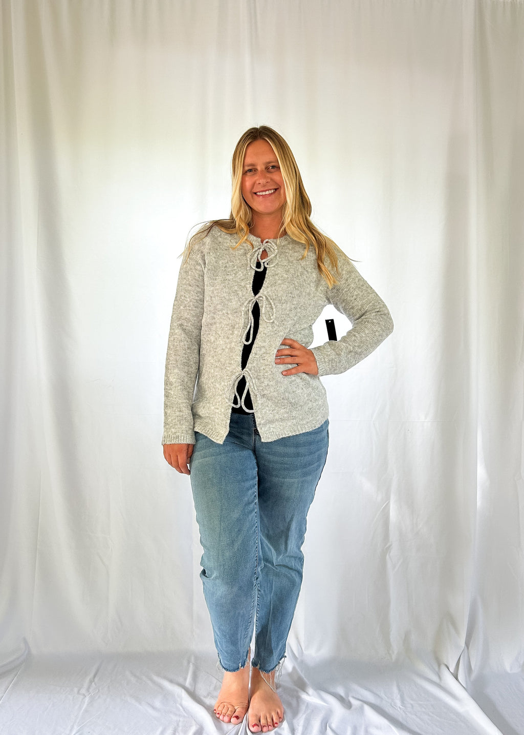 RD Style Calla Long Sleeve Cardigan - Grey (XS-L)