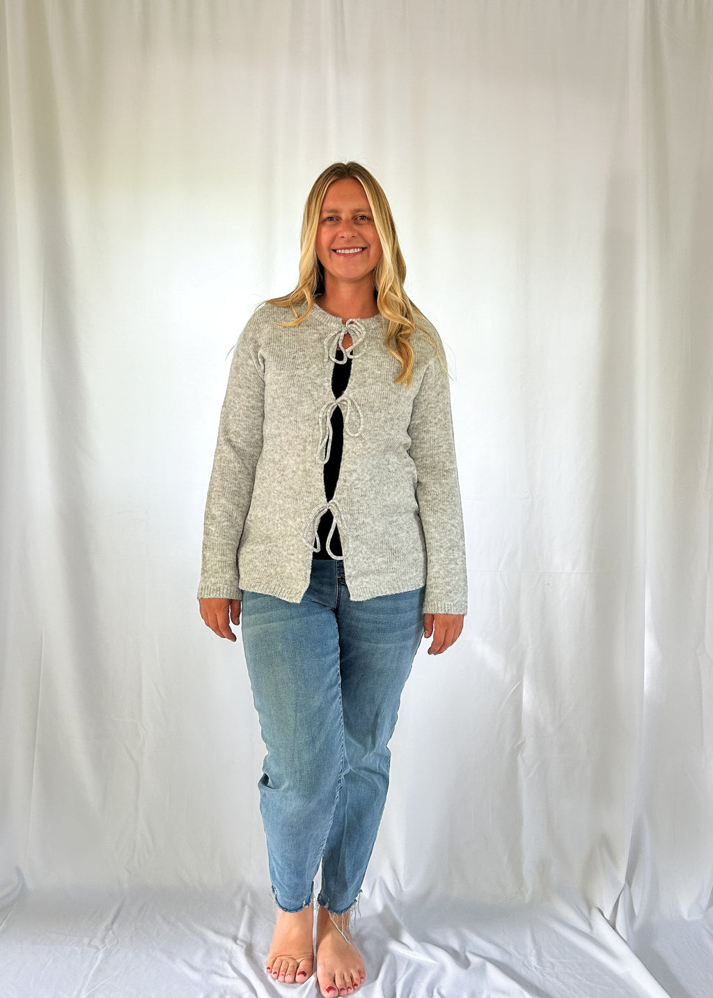 RD Style Calla Long Sleeve Cardigan - Grey (XS-L)