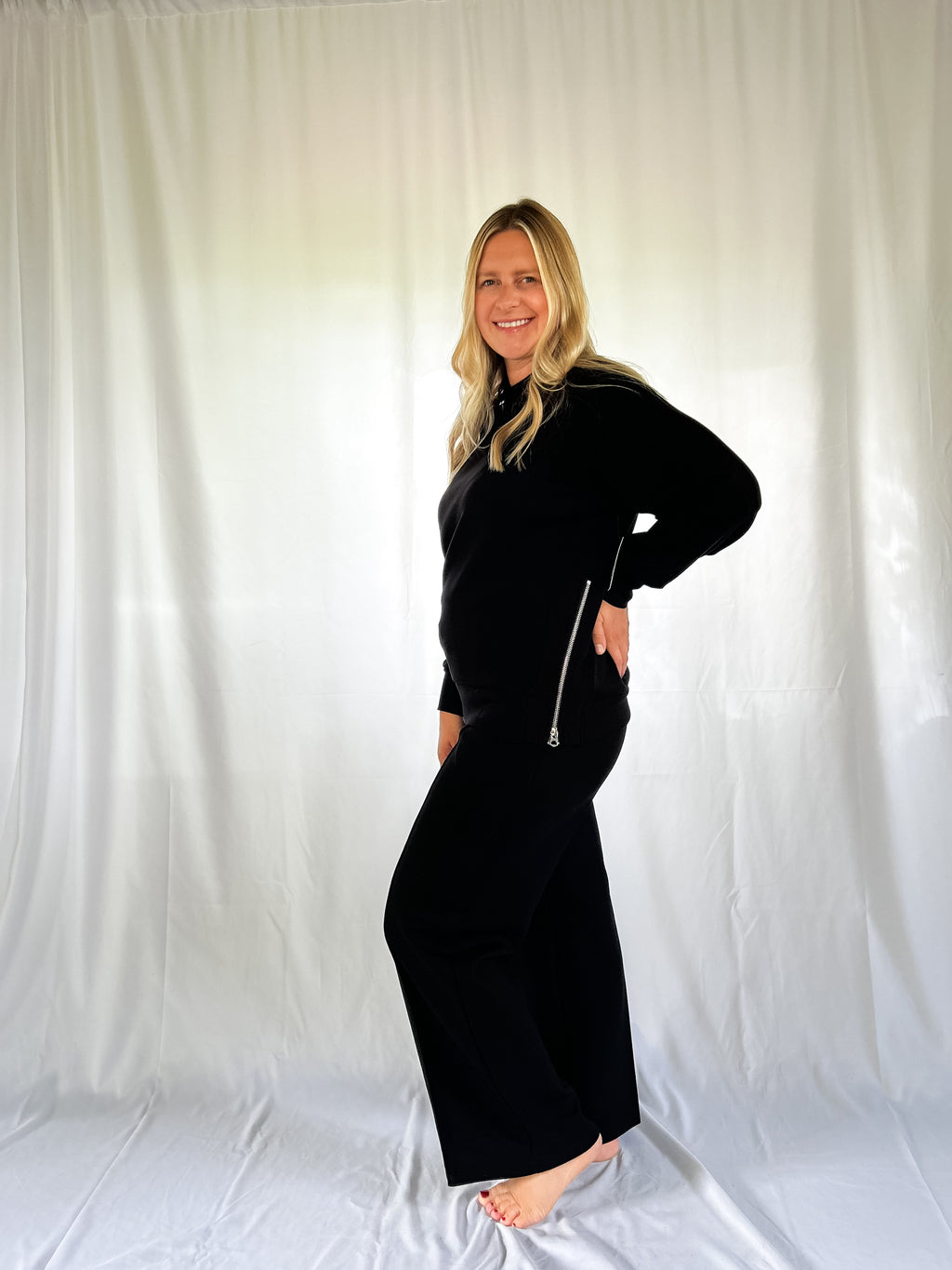 RD Style Penela Pullover with Side Zipper - Black (XS-L)