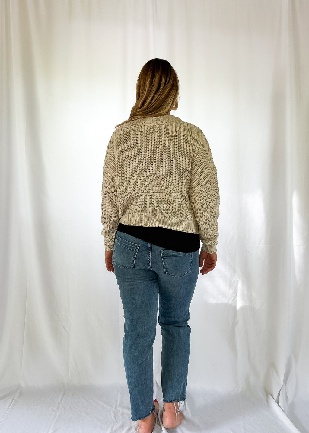 RD Style Jonie Double V Cardigan- Cream (XS-L)