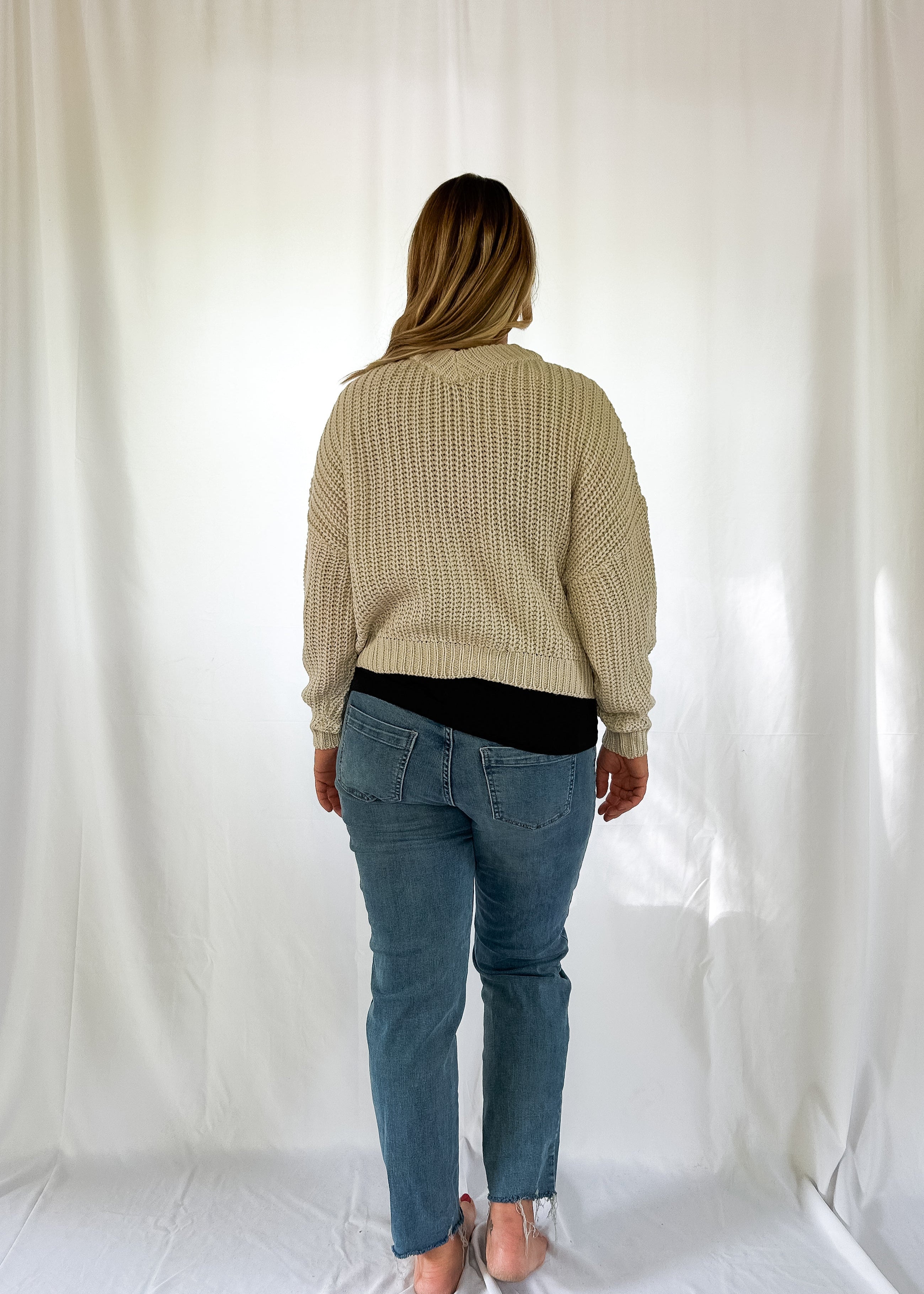 RD Style Jonie Double V Cardigan- Cream (XS-L)