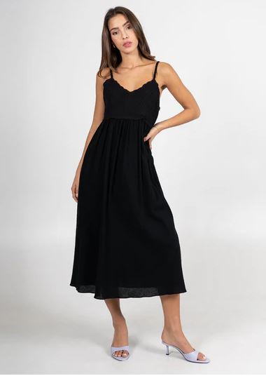C'est Moi Crochet Midi Dress - Black ( S-L)