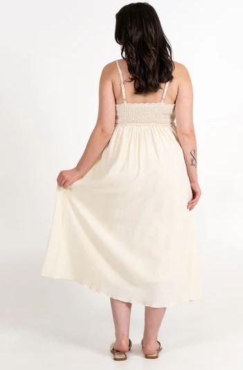 C'est Moi Crochet Midi Dress - Cream (S-L)