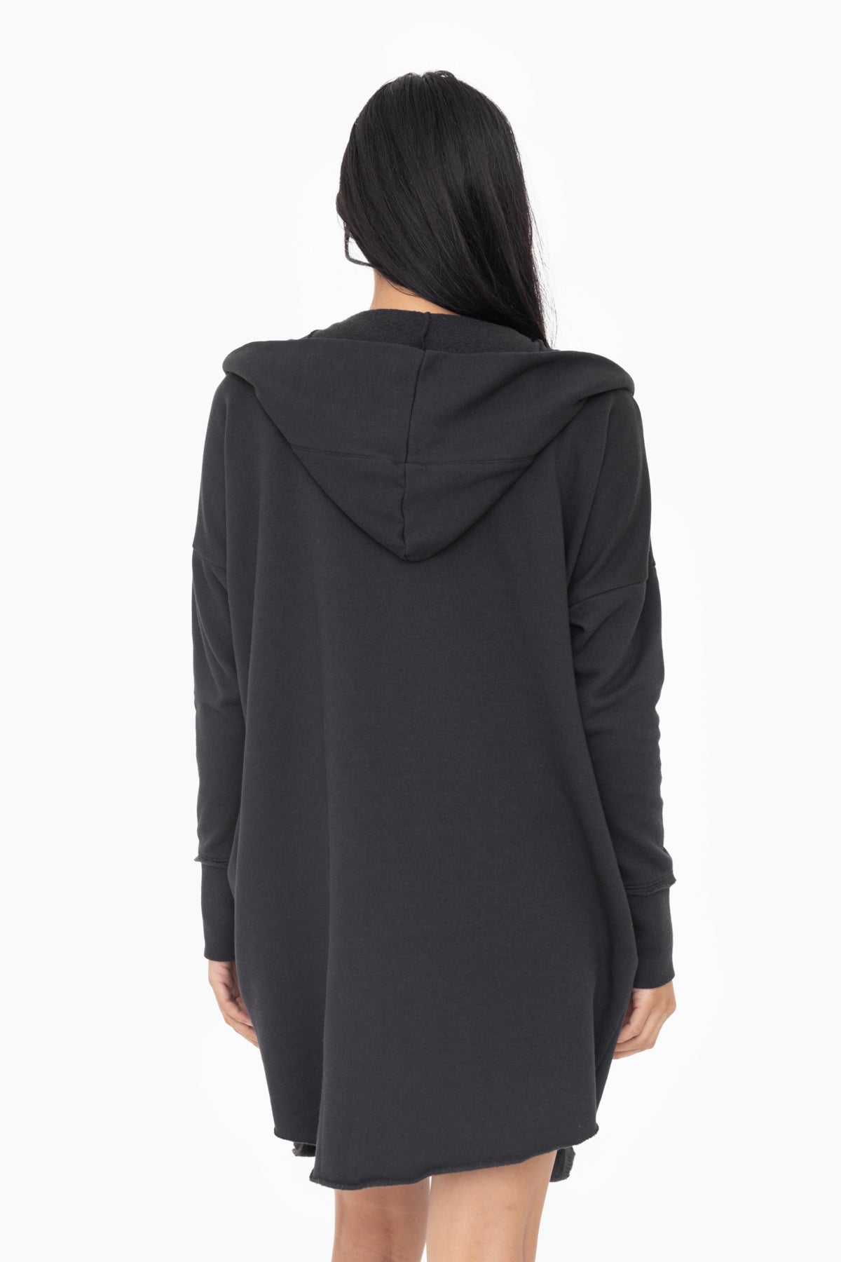 MonoB Open Front Hoodie Cardigan - Black (S-L)