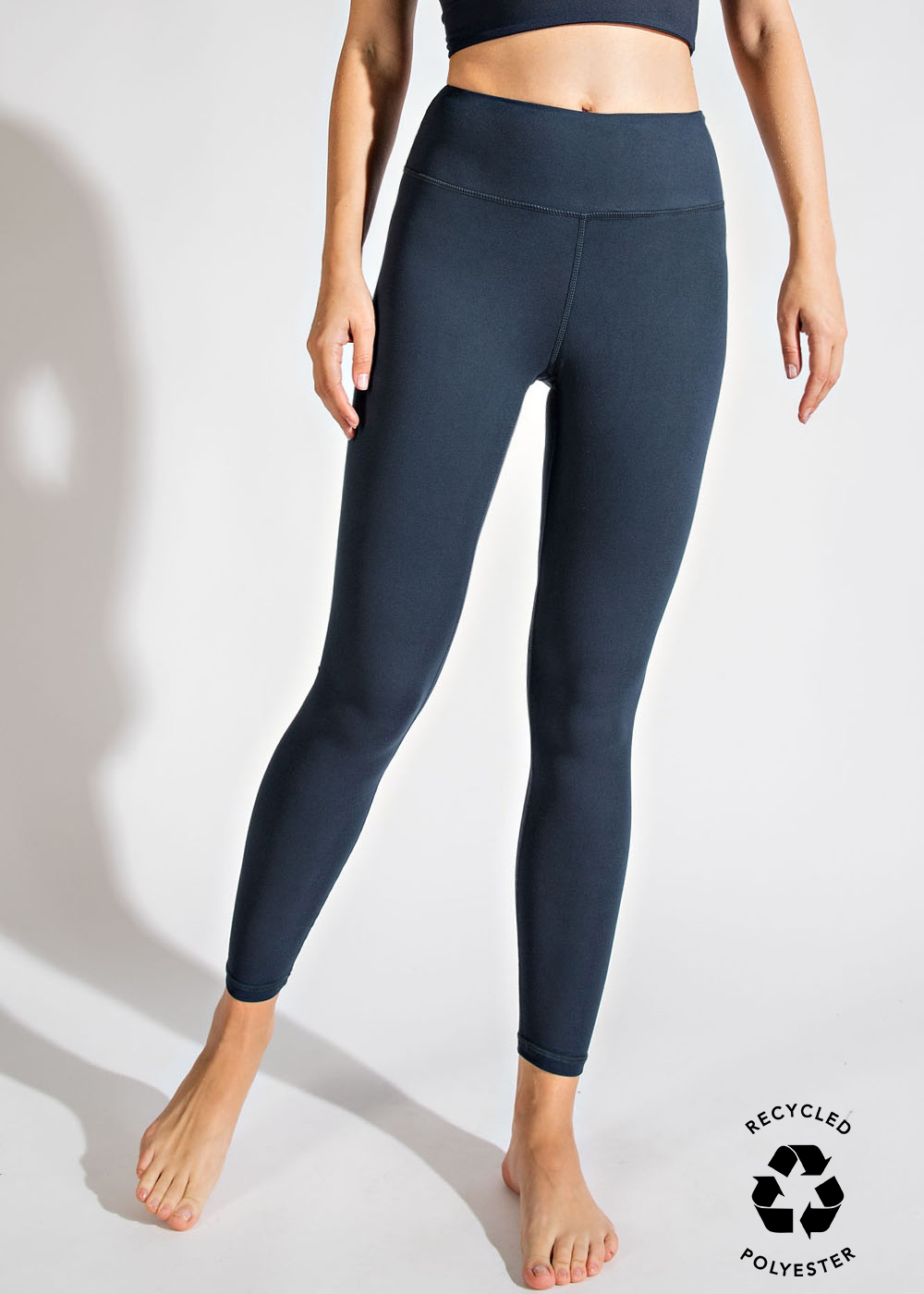 High Waisted Leggings w/ Key Pocket -Nocturnal Navy