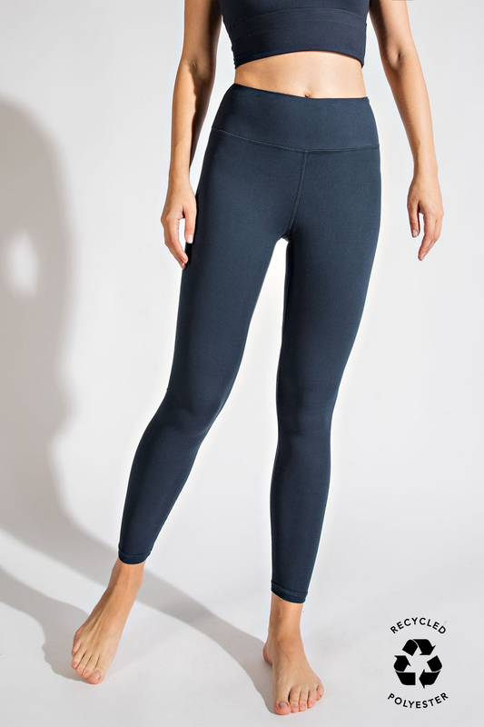 High Waisted Leggings w/ Key Pocket -Nocturnal Navy